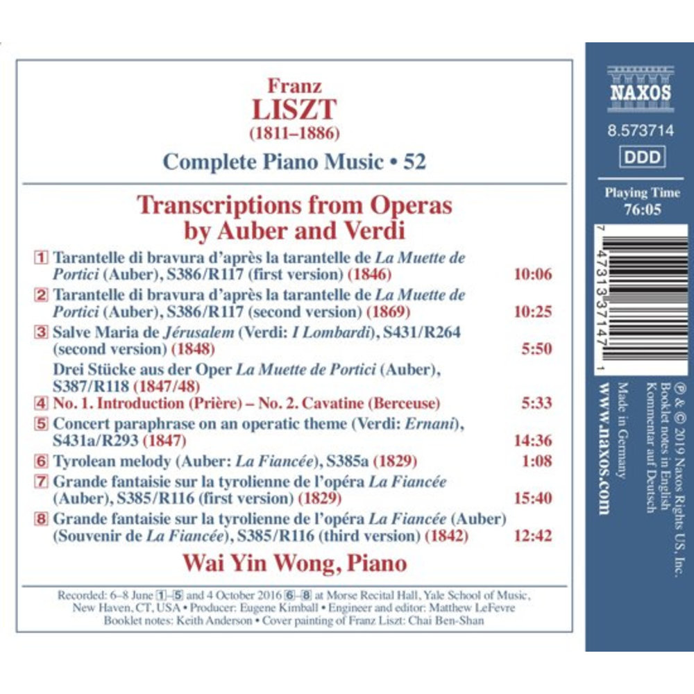 Naxos Liszt: Complete Piano Music, Vol. 52
