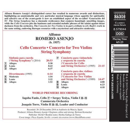 Naxos Alfonso Romero Asenjo:	Cello Concerto, Concerto for Two Violins