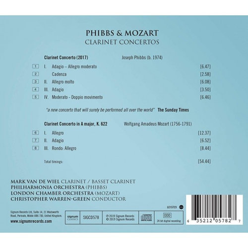 Phibbs And Mozart: Clarinet Concertos