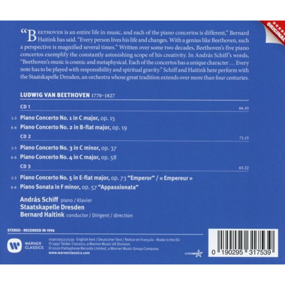 Erato/Warner Classics Beethoven: The 5 Piano Concertos (3CD)