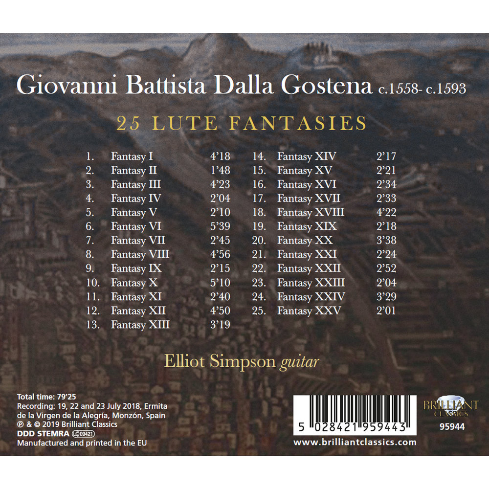Brilliant Classics Dalla Gostena: 25 Lute Fantasies