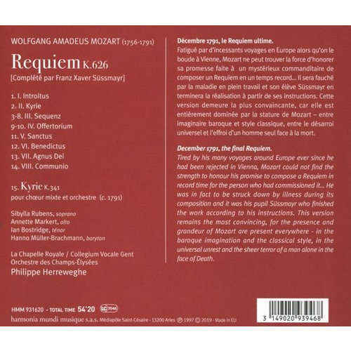 Harmonia Mundi Mozart  Requiem K. 626