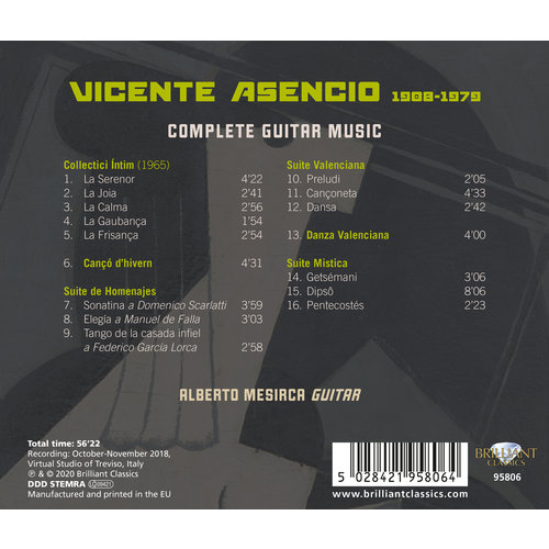 Brilliant Classics Asencio: Complete Guitar Music