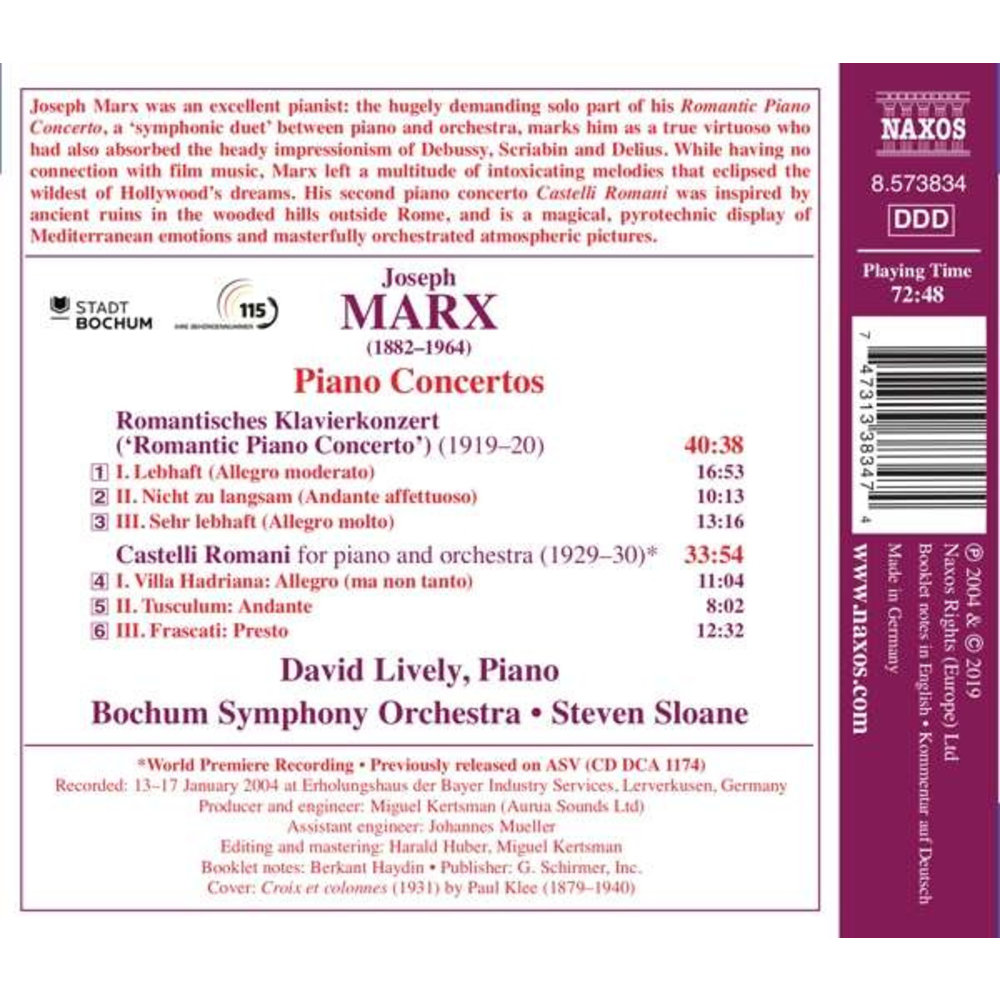 Naxos Marx: Romantic Piano Concerto, Castelli Romani