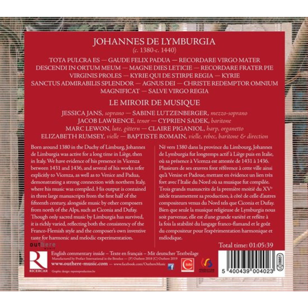 Ricercar Johannes De Lymburgia: Gaude Felix Padua