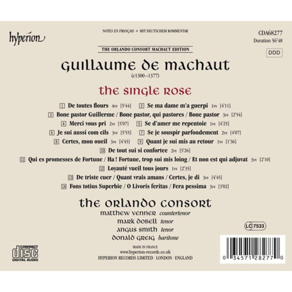 Hyperion Machaut: The Single Rose