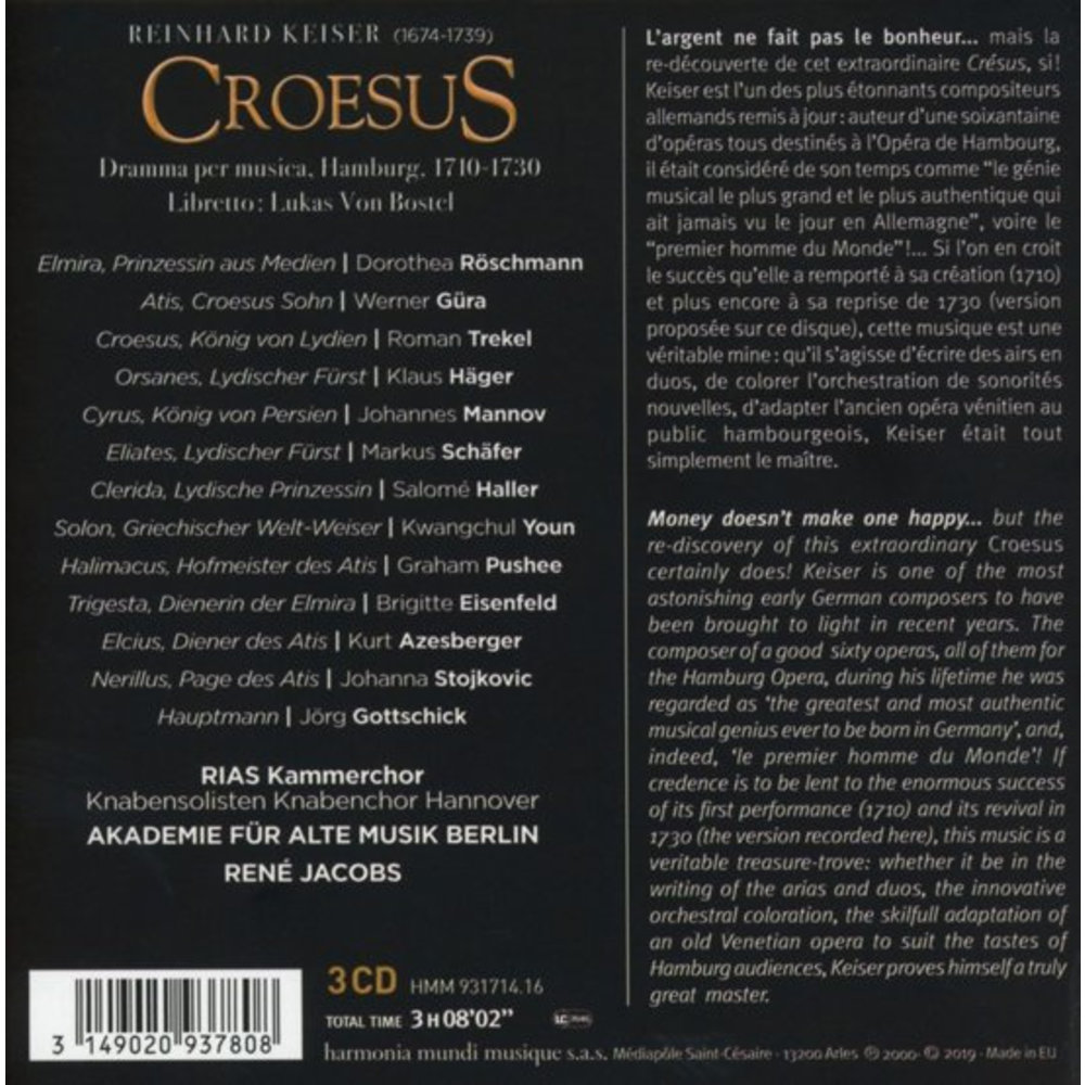 Harmonia Mundi Keiser Croesus