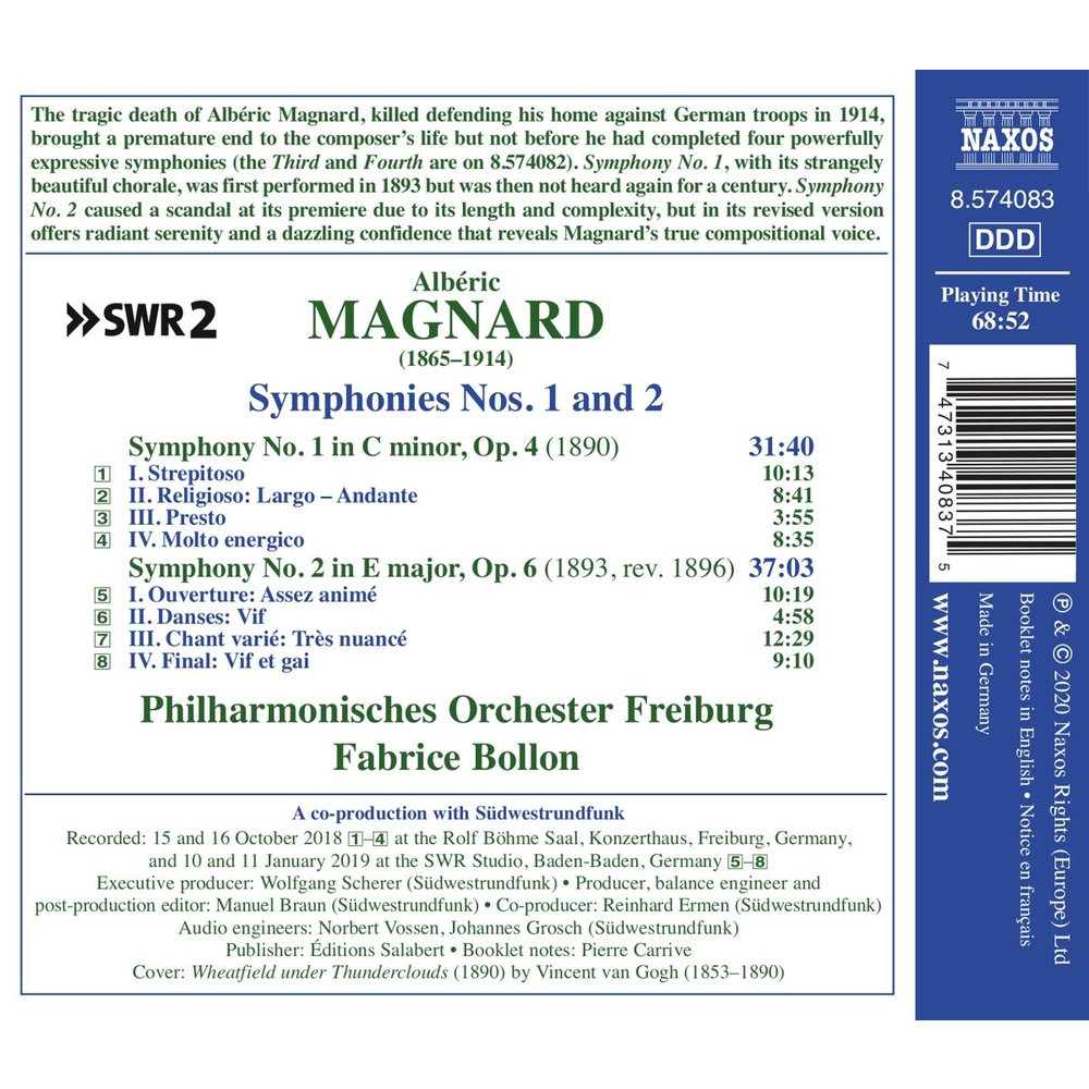 Naxos MAGNARD: SYMPHONIES NOS.1 AND 2