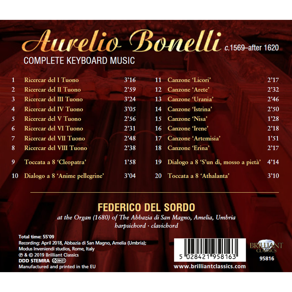 Brilliant Classics Bonelli: Complete Keyboard Music