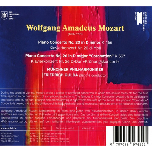 MUNCHNER PHILHARMONIKER Piano Concertos Nos. 20 & 26