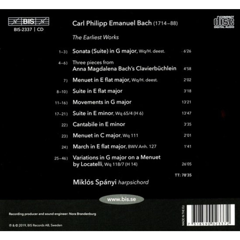 BIS Solo Keyboard Music, Vol.38: The Ea