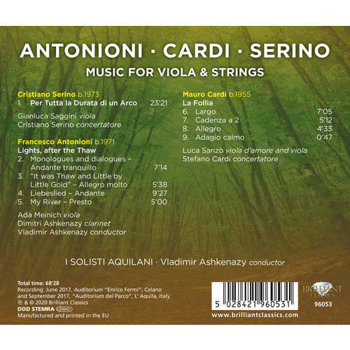 Brilliant Classics Antonioni, Cardi, Serino: Music For Viola & String