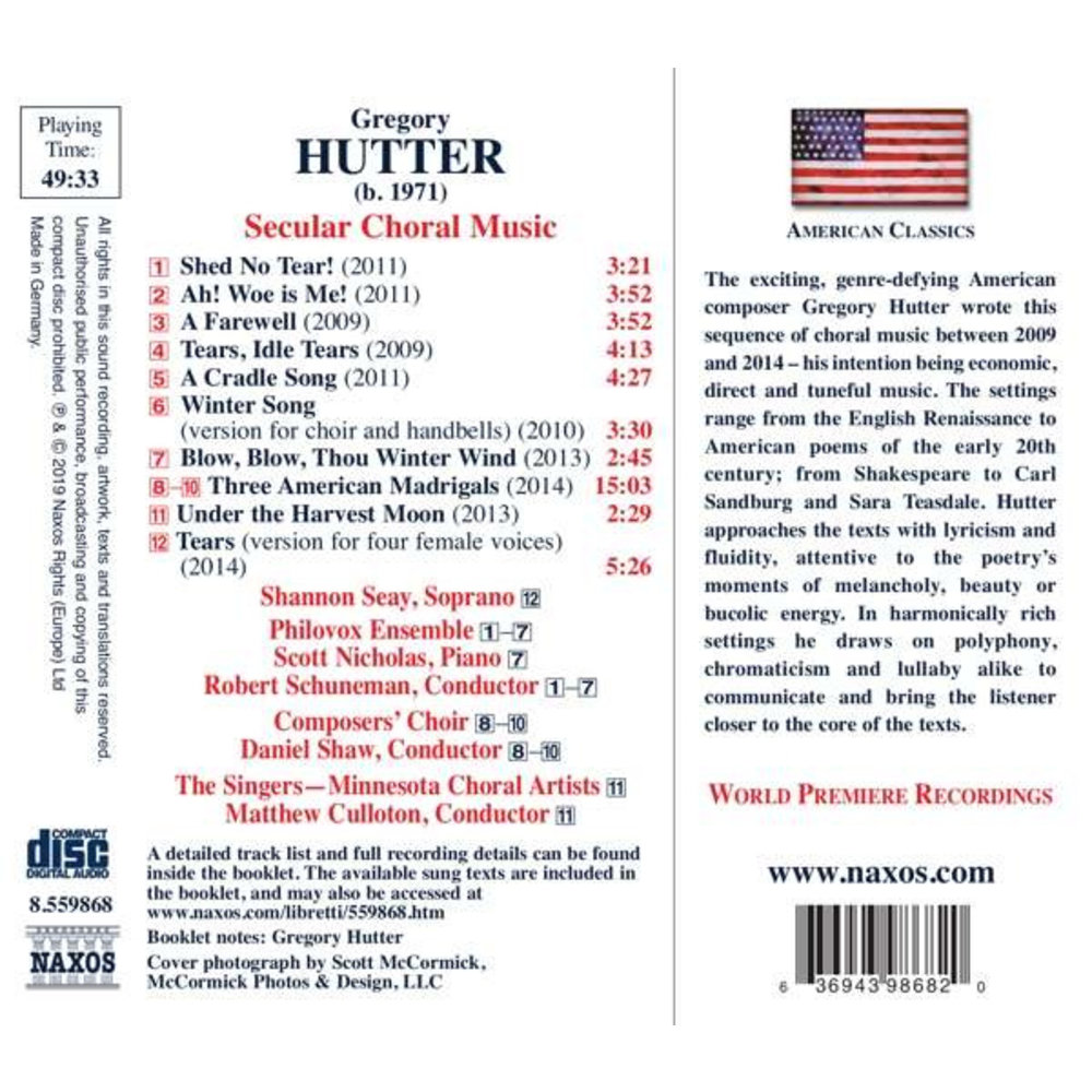 Naxos Hutter: Secular Choral Music