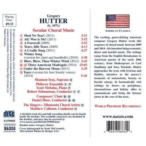 Naxos Hutter: Secular Choral Music