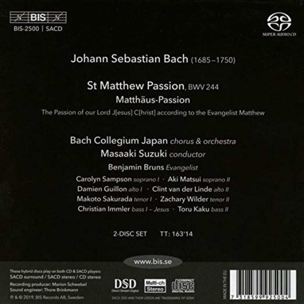 BIS Bach: St. Matthew Passion (2CD)