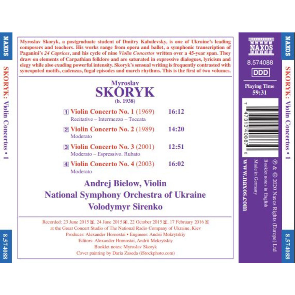Naxos Skoryk: Violin Concertos, Vol. 1
