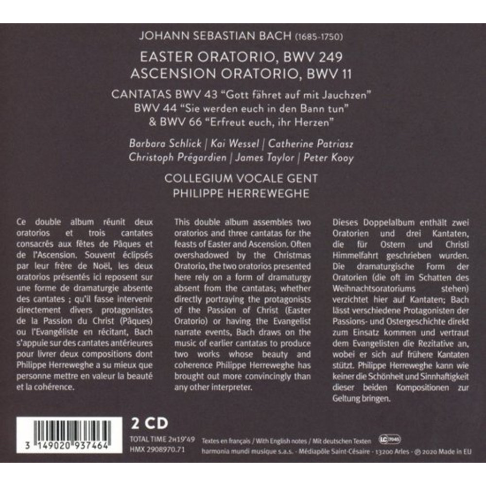 Harmonia Mundi Bach Oster-Oratorium. Himmelfahrts-