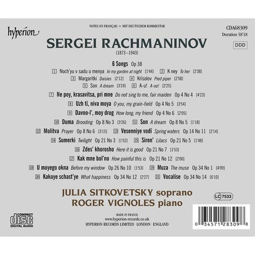 Hyperion Rachmaninov: Songs