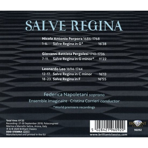 Brilliant Classics Salve Regina By Leo, Pergolesi & Porpora