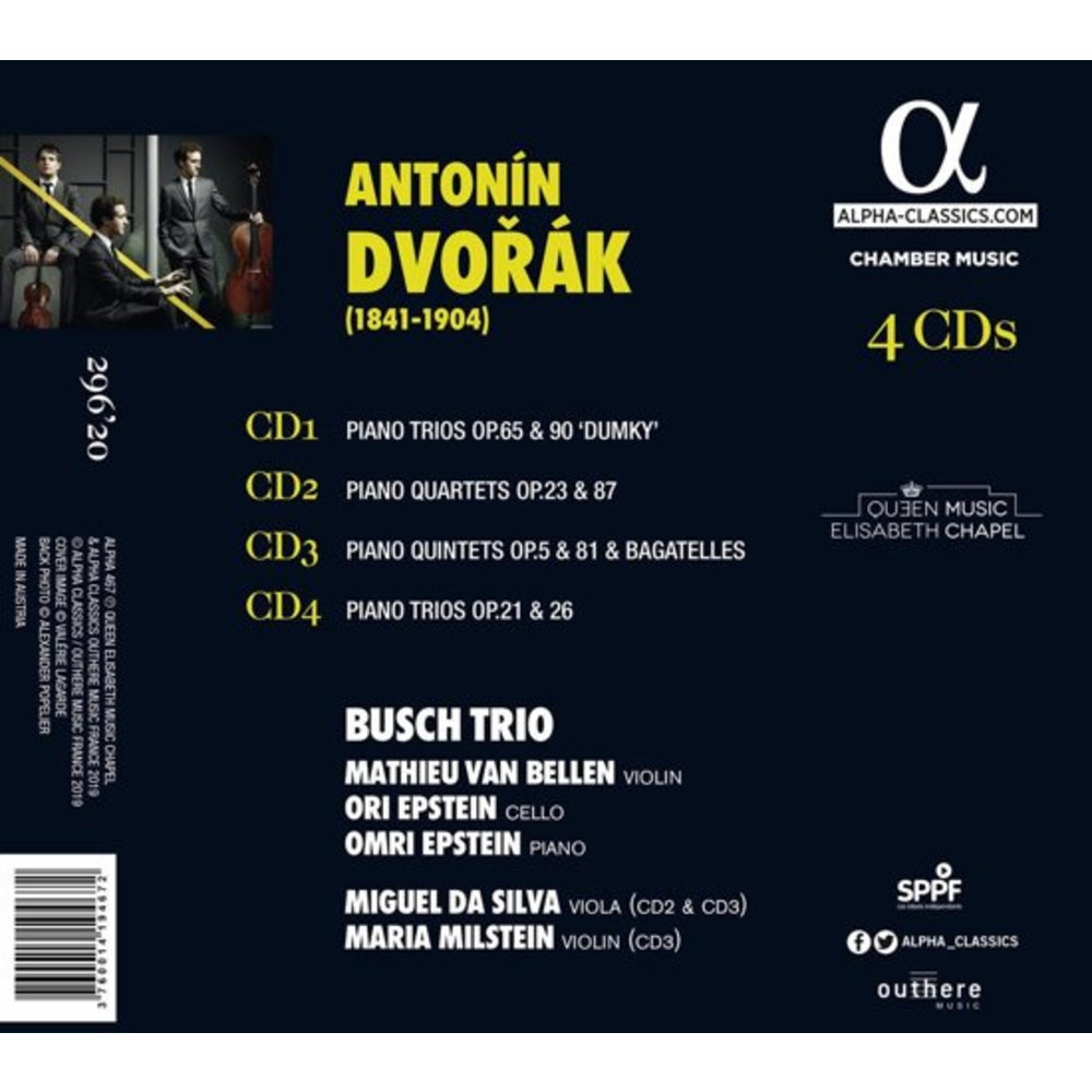 ALPHA Dvorak: Complete Chamber Music For Piano & Strings