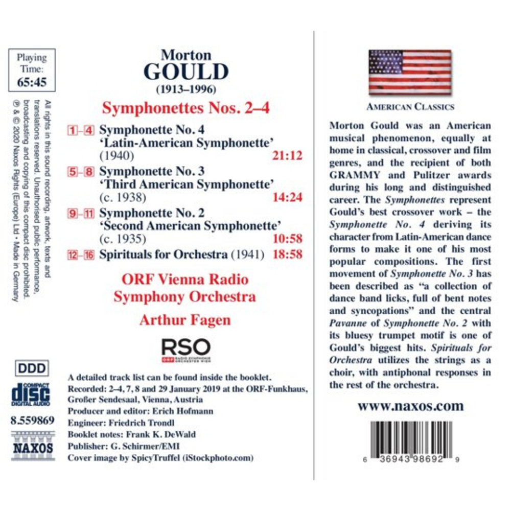 Naxos Gould: Symphonettes Nos. 2-4 - Spirituals For Orchestra