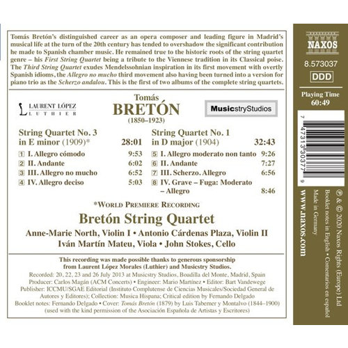 Naxos Breton: String Quartets Nos. 1 And 3