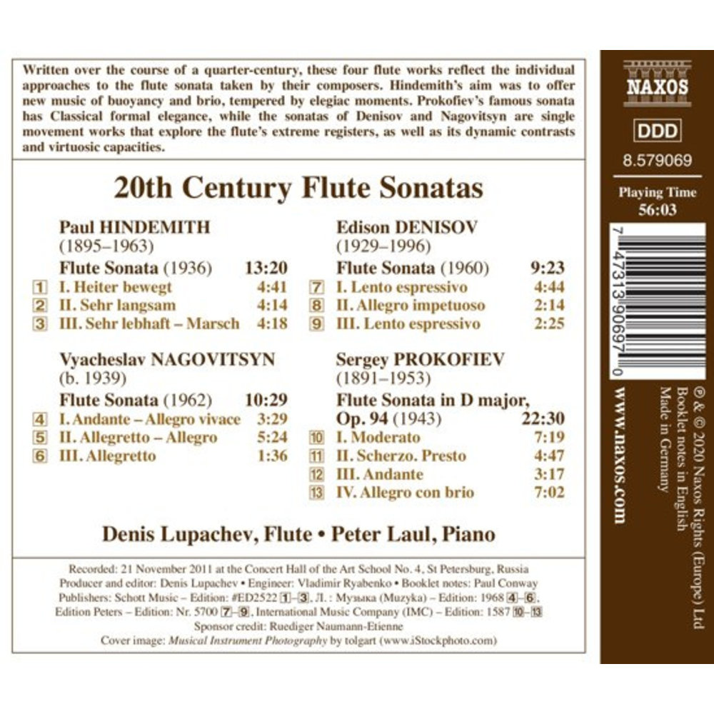 Naxos Hindemith, Prokofiev, Denisov: 20th Century Flute Sonatas