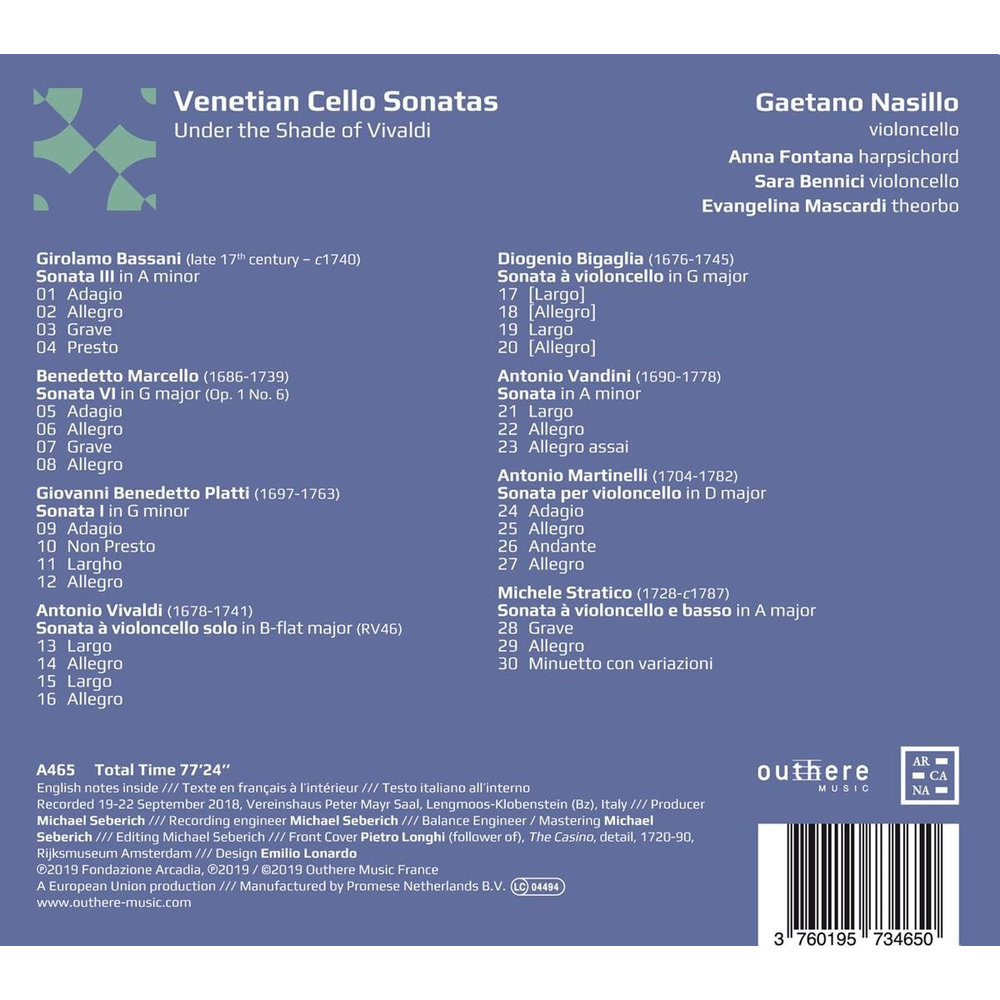 Venetian Cello Sonatas. Under The S