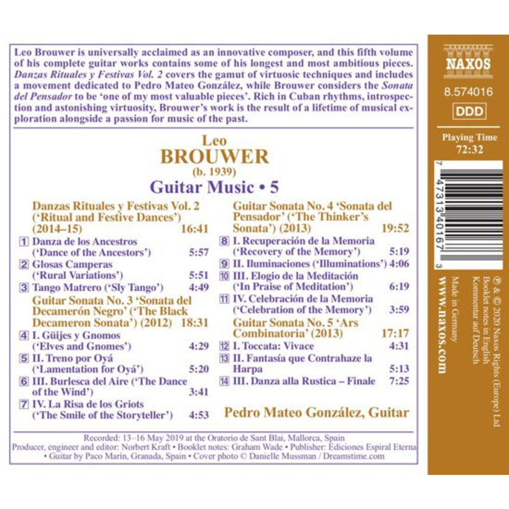 Naxos Brouwer: Guitar Music, Vol. 5