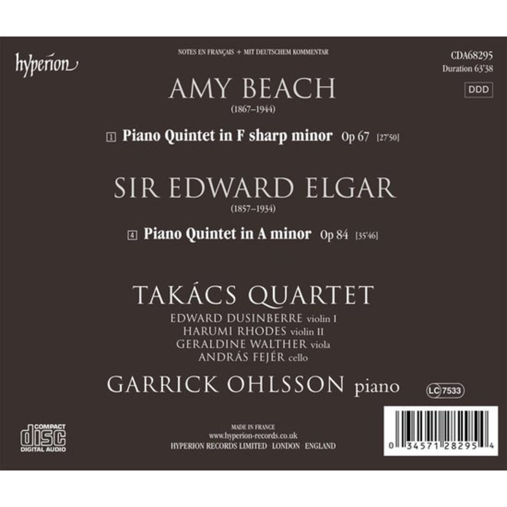 Hyperion Beach, Elgar: Piano Quintets