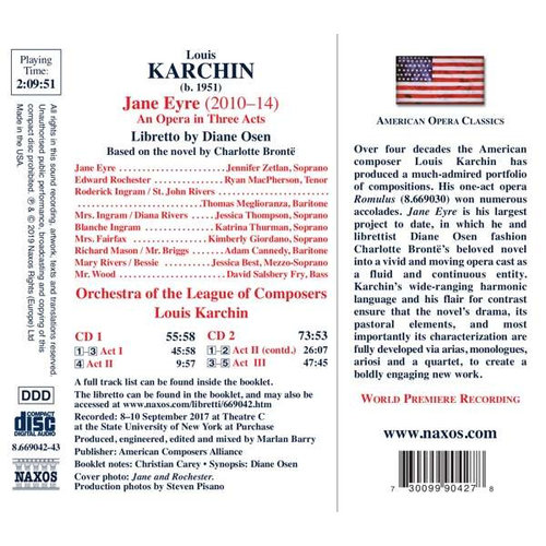 Naxos Louis Karchin: Jane Eyre (2CD)