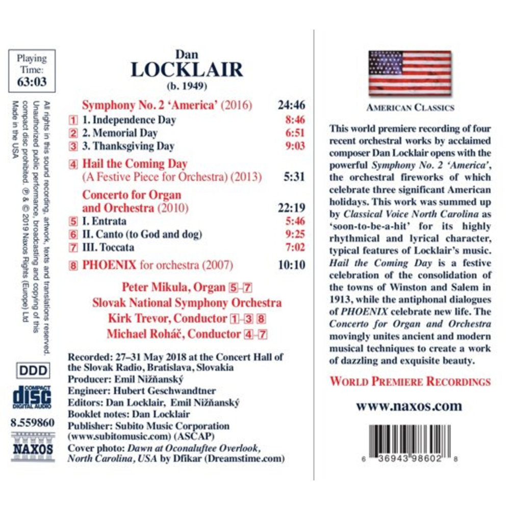 Naxos Dan Locklair: Symphony No. 2 America