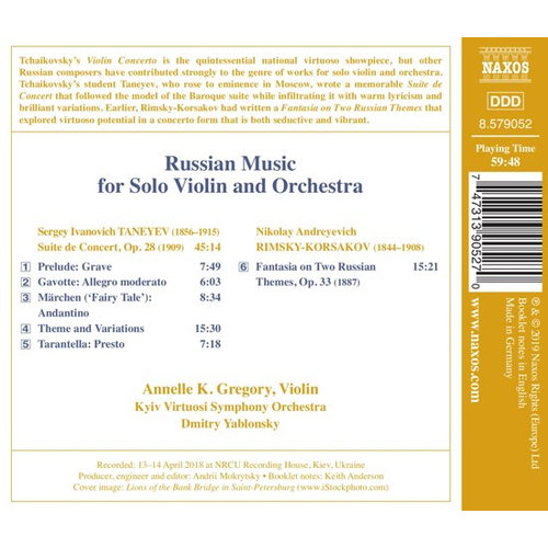 Naxos Taneyev/Korsakov: Russian Music for Solo Violin and Orchestra