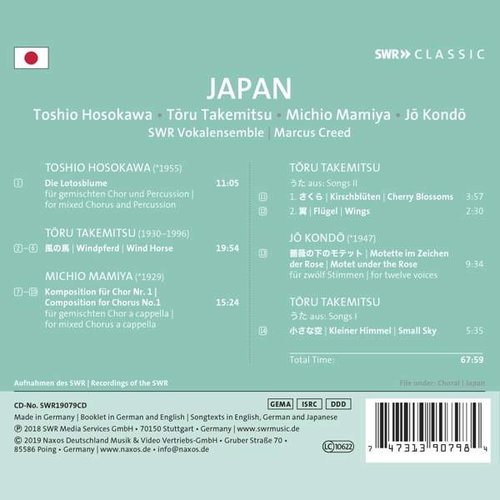 Takemitsu/Hosokawa: Works For Choir