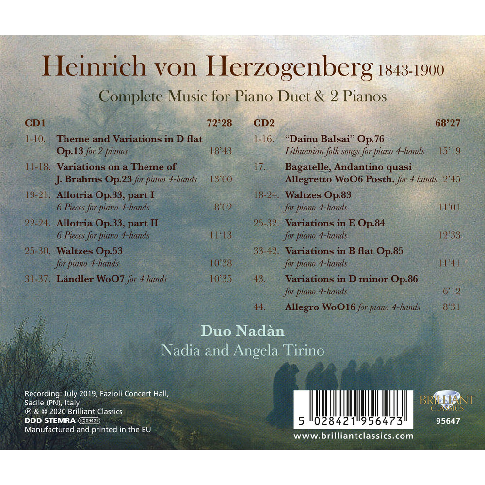 Brilliant Classics Von Herzogenberg: Complete Music For Piano Duet & 2 pianos