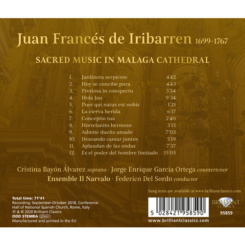 Brilliant Classics Iribarren: Sacred Music In Malaga Cathedral