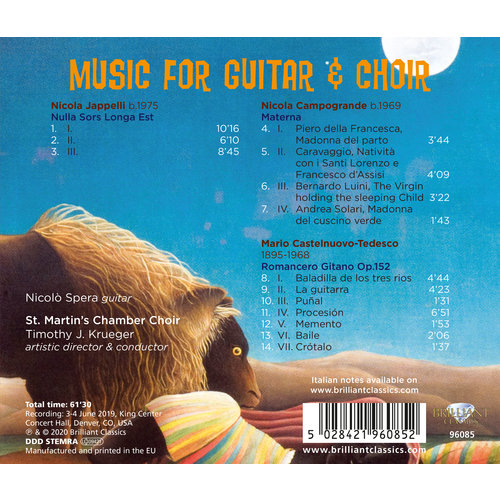 Brilliant Classics Castelnuovo-Tedesco: Music For Guitar And Choir