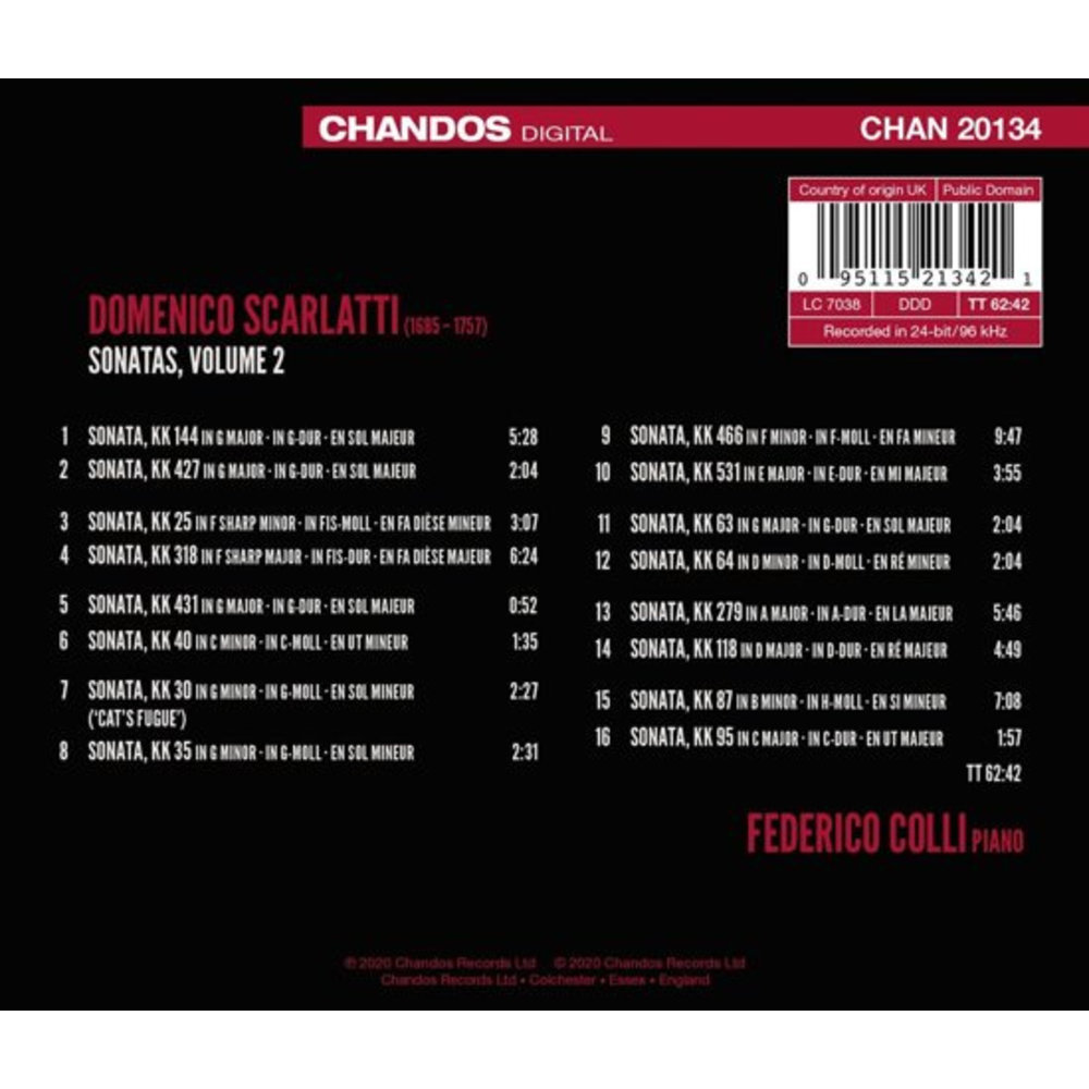 CHANDOS Scarlatti: Sonatas Vol.2