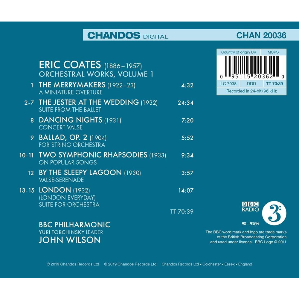 CHANDOS Eric Coates Orchestral Works Vol.1
