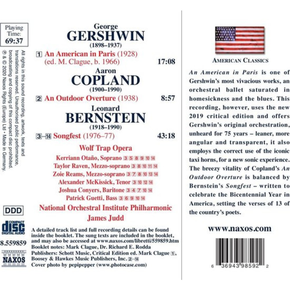 Naxos Bernstein, Copland, Gershwin: Songfest
