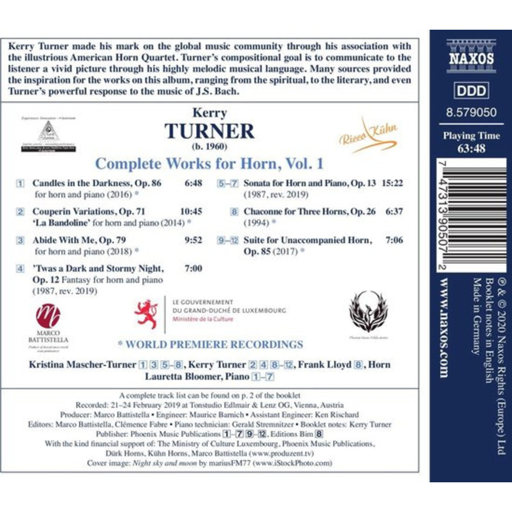 Naxos Turner: Complete Works For Horn, Vol. 1