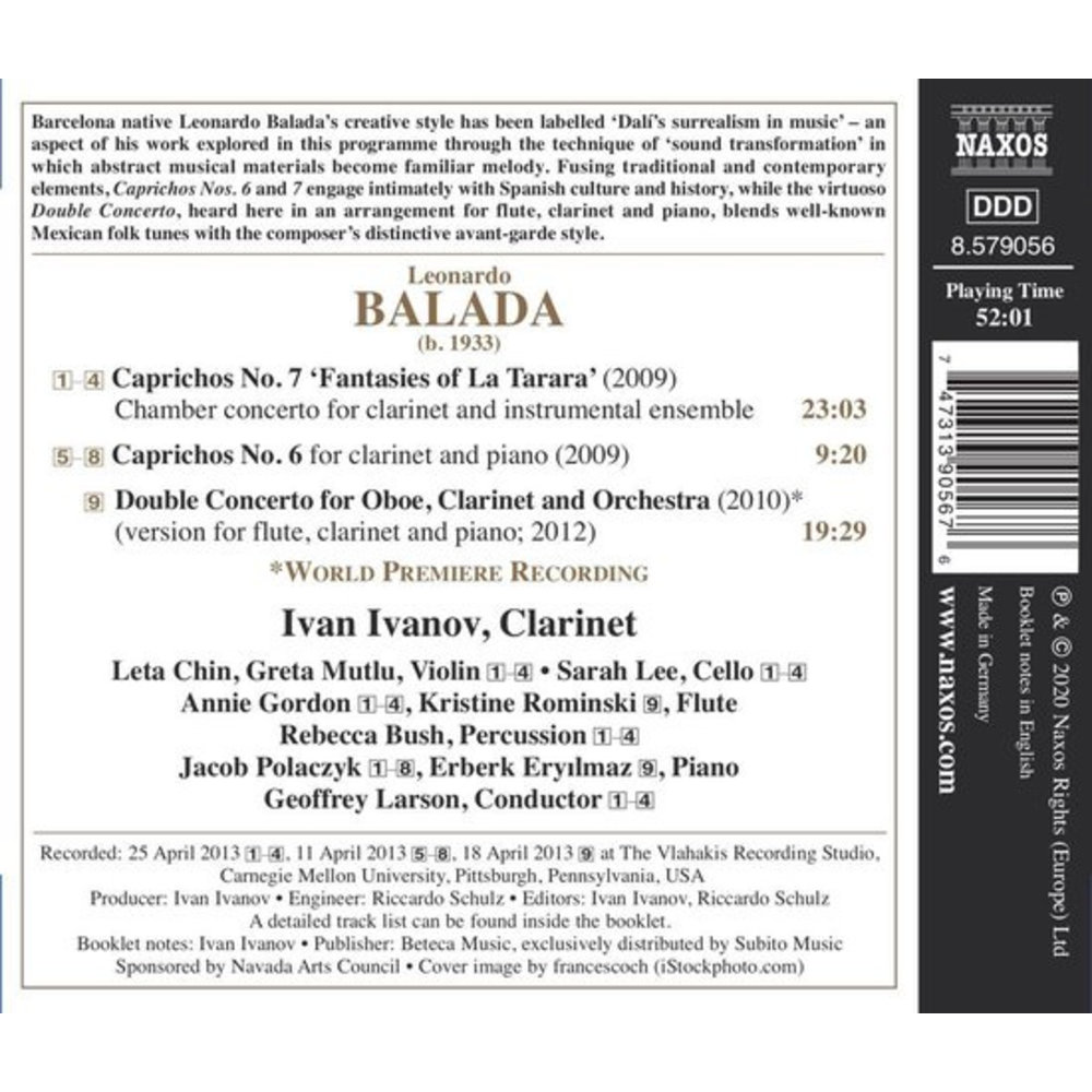 Naxos Balada: Works For Clarinet