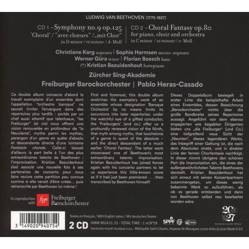 Harmonia Mundi Beethoven Symphony No. 9 & Choral Fantasie (2CD)