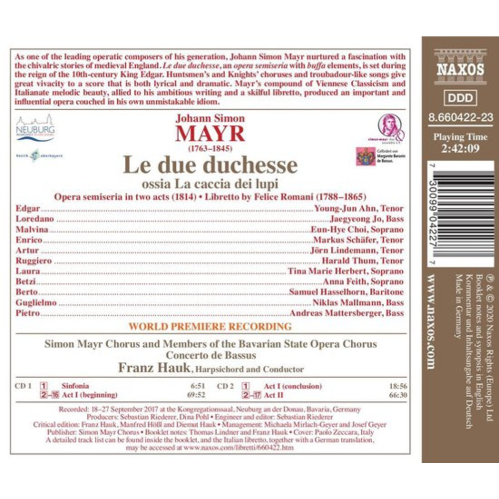 Naxos Mayr: La Due Duchesse