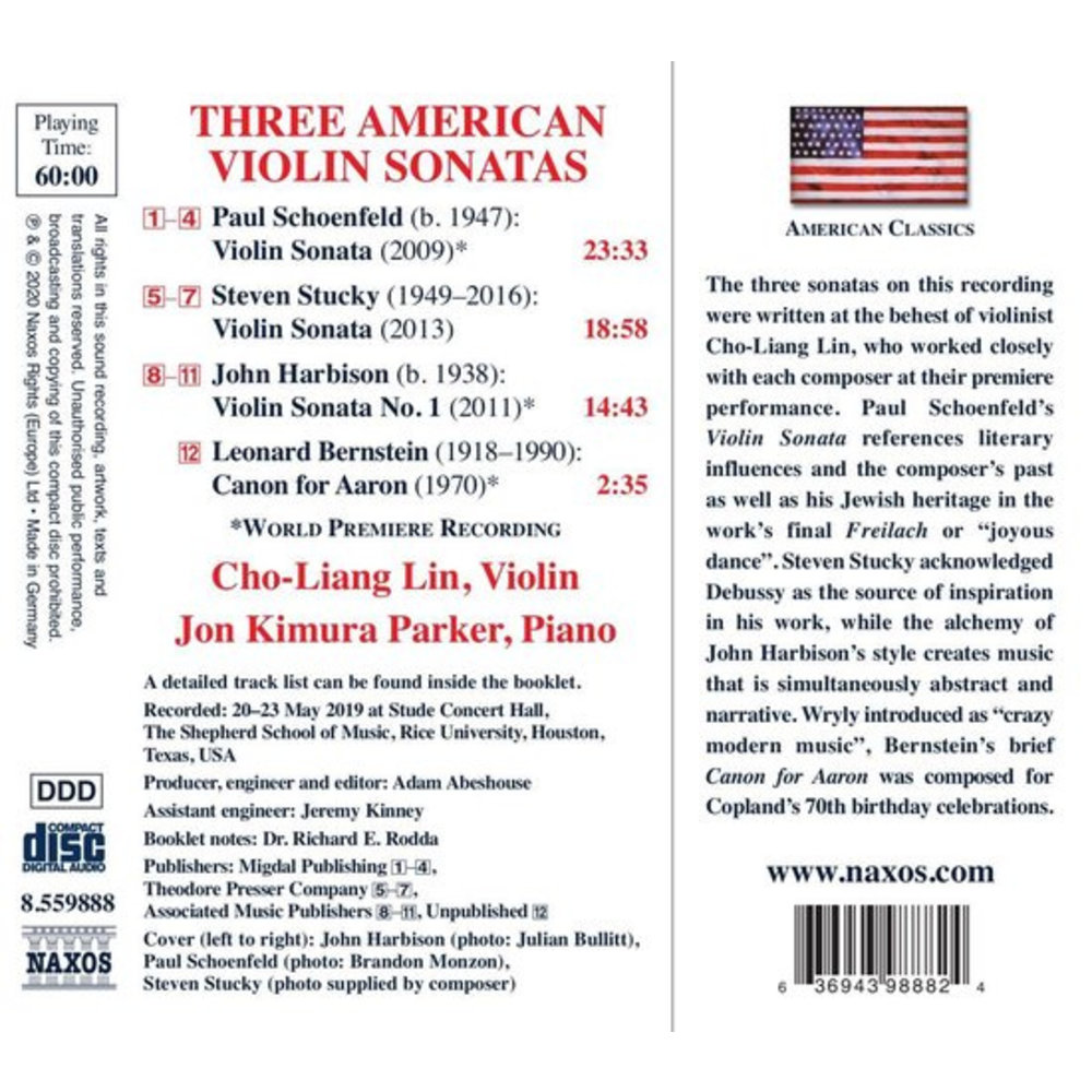 Naxos Bernstein, Schoenfeld, Stuck: Three American Violin Sonatas