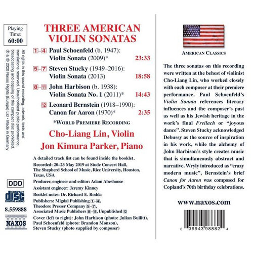 Naxos Bernstein, Schoenfeld, Stuck: Three American Violin Sonatas