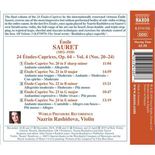 Naxos Sauret: 24 Etudes-Caprices, Op. 64 (Vol. 4 - Nos. 20-24)