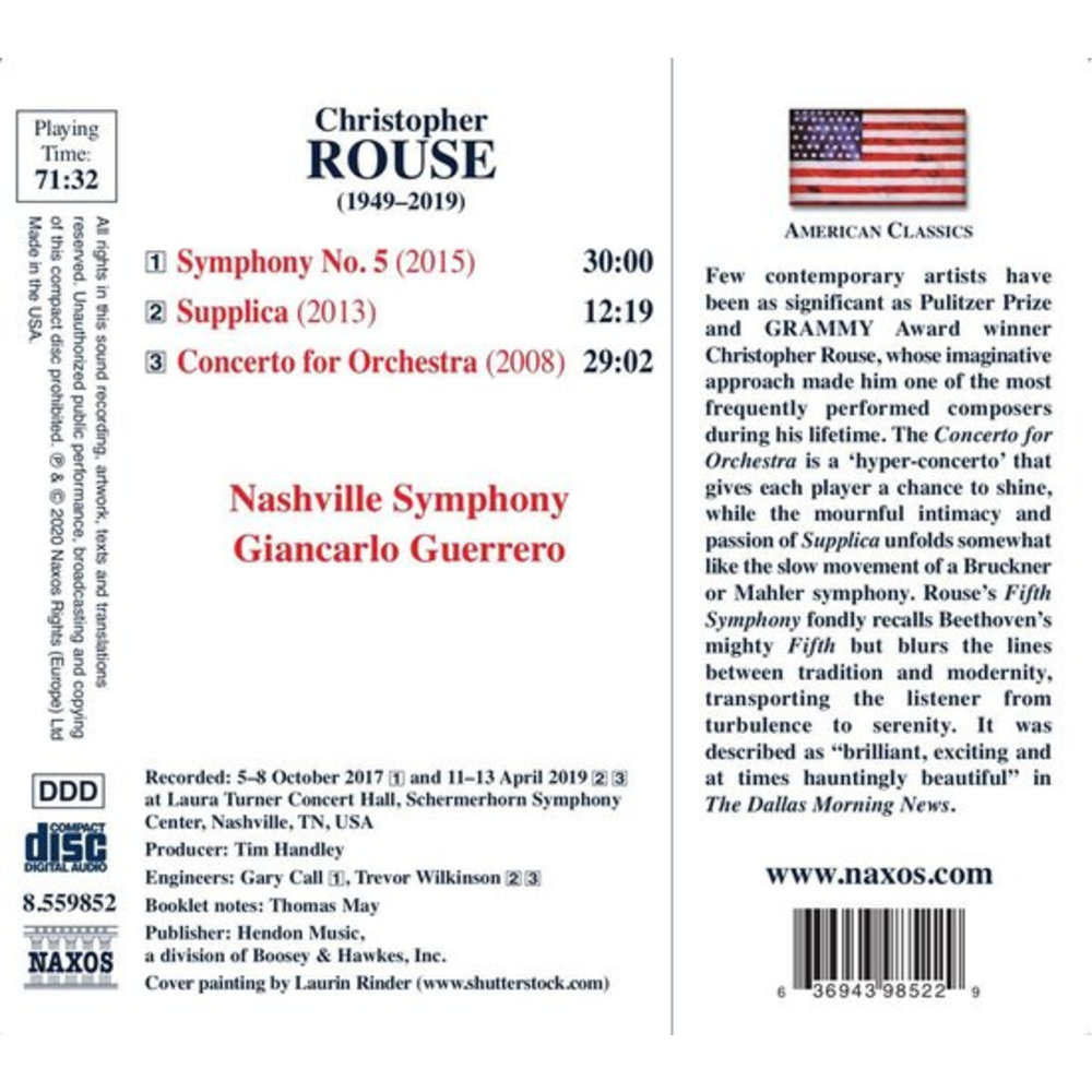 Naxos Rouse: Symphony No. 5 - Supplica - Concerto for Orchestra