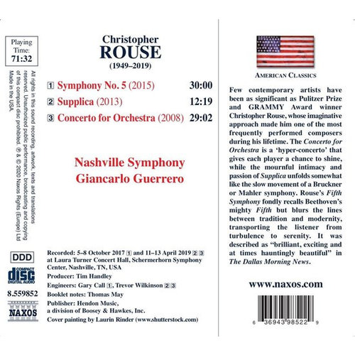 Naxos Rouse: Symphony No. 5 - Supplica - Concerto for Orchestra