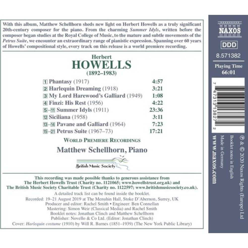 Naxos Howells: Piano Music, Vol. 1
